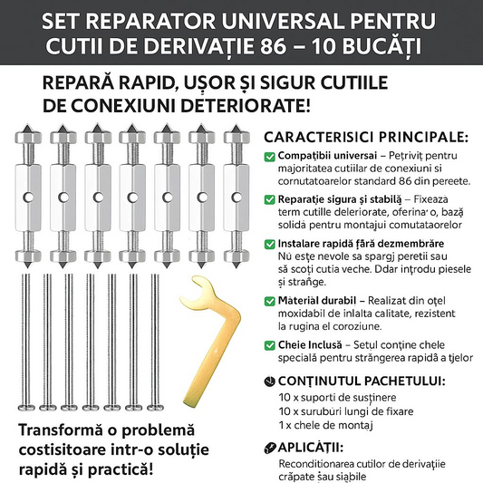 Set Reparator Universal pentru Cutii de Derivatie – 10 Bucati