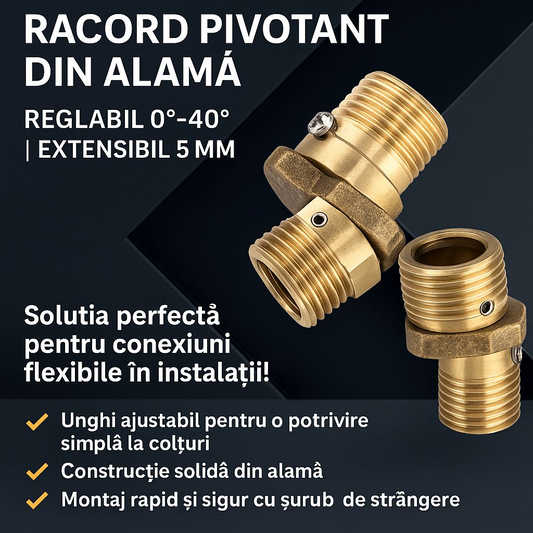 Racord Pivotant din Alama – Reglabil 0°–40° (2 Bucati)