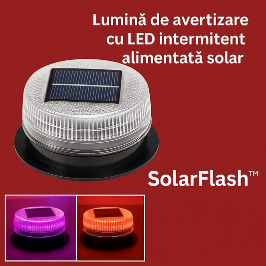 SolarFlash™ – Lumina de avertizare cu LED intermitent alimentata solar