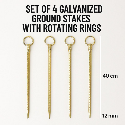 Set 4 Tarusi de Prindere Galvanizati cu Inel Rotativ – 40 cm, Ø12 mm