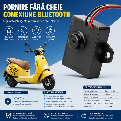 KEYRIX™ - Modul Bluetooth pentru Pornire Fara Cheie