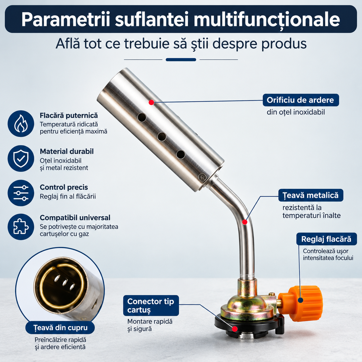 FLAMORA™ - Arzator Multifunctional cu Flacara Reglabila