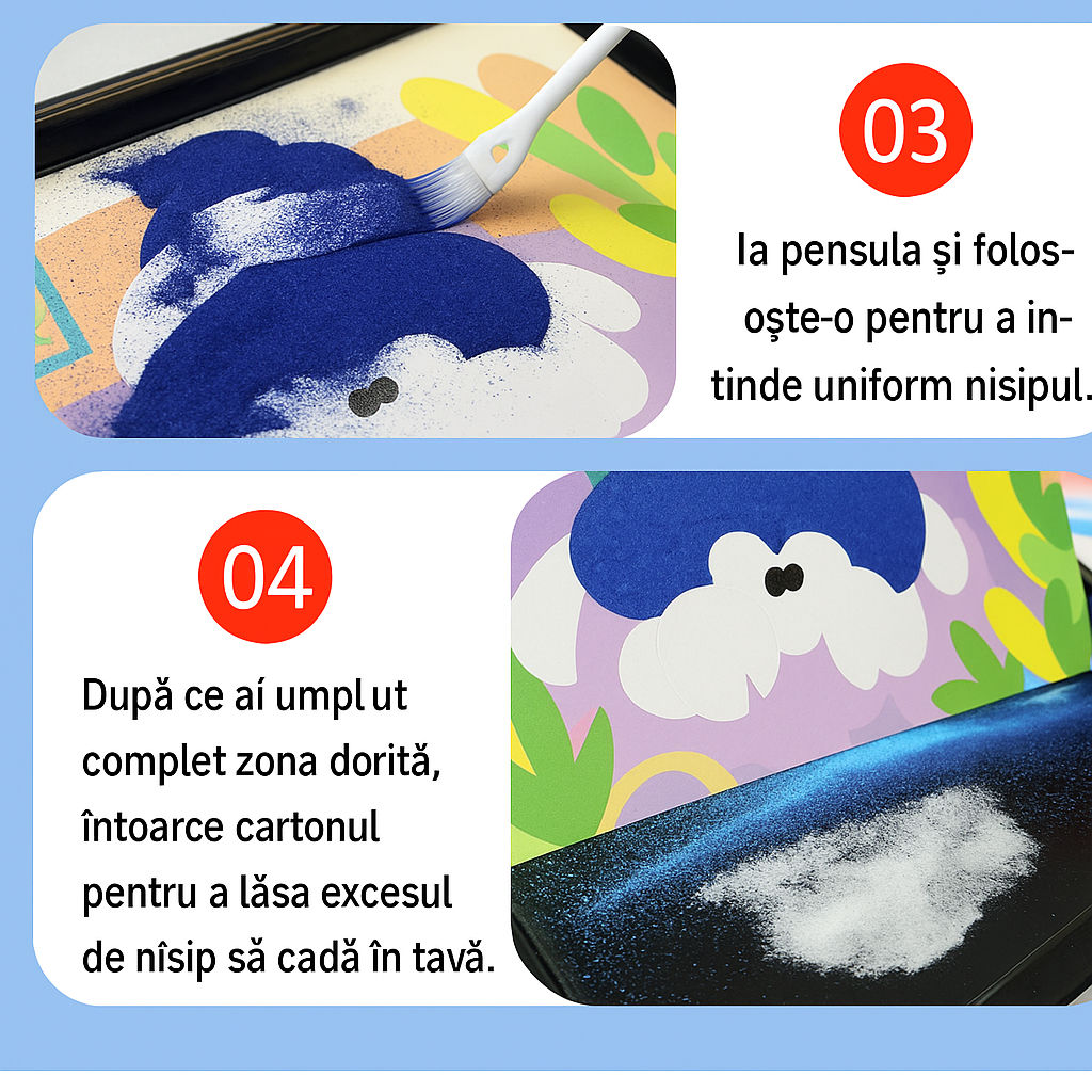 🔥 OFERTA 1+1🔥ColorArt™ – Set Creativ de Pictura cu Nisip pentru Copii (3–6 ani)