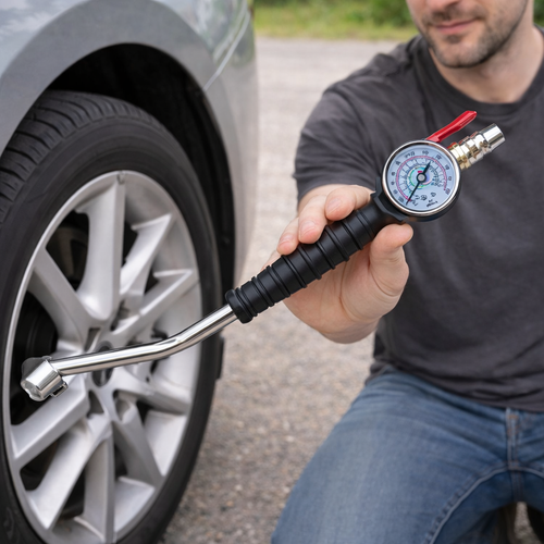 AirPro Gauge™ – Dispozitiv pentru umflare si verificare presiune roti, 0–220 PSI