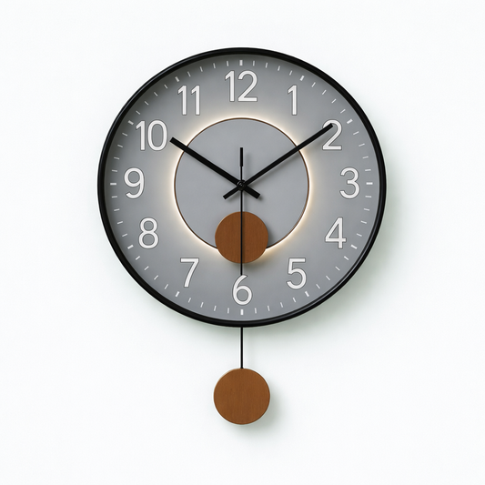 Ceas de Perete Modern cu Pendul – 35 cm Diametru