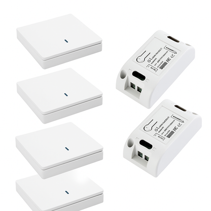 Comutator de telecomandă fara cablare (4 Comutatoare + 2 Module)