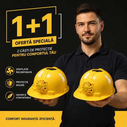 🔥OFERTA 1+1🔥CoolHard™ - Casca cu ventilator si panou solar