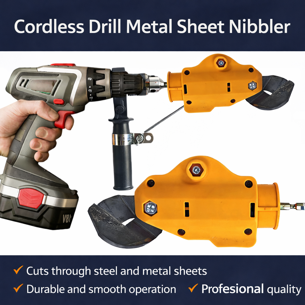 🔥OFERTA 1+1🔥CutPro Drill™ – Foarfeca Electrica pentru Tabla, Atasament Bormasina