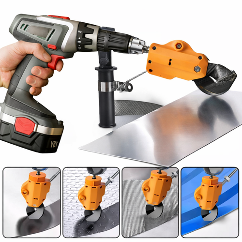 🔥OFERTA 1+1🔥CutPro Drill™ – Foarfeca Electrica pentru Tabla, Atasament Bormasina
