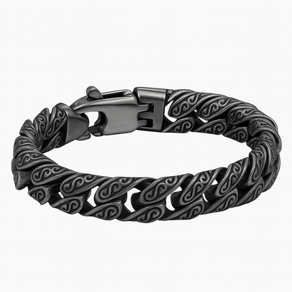 IronWeave™ – Bratara Barbateasca Masiva cu Model Sculptat