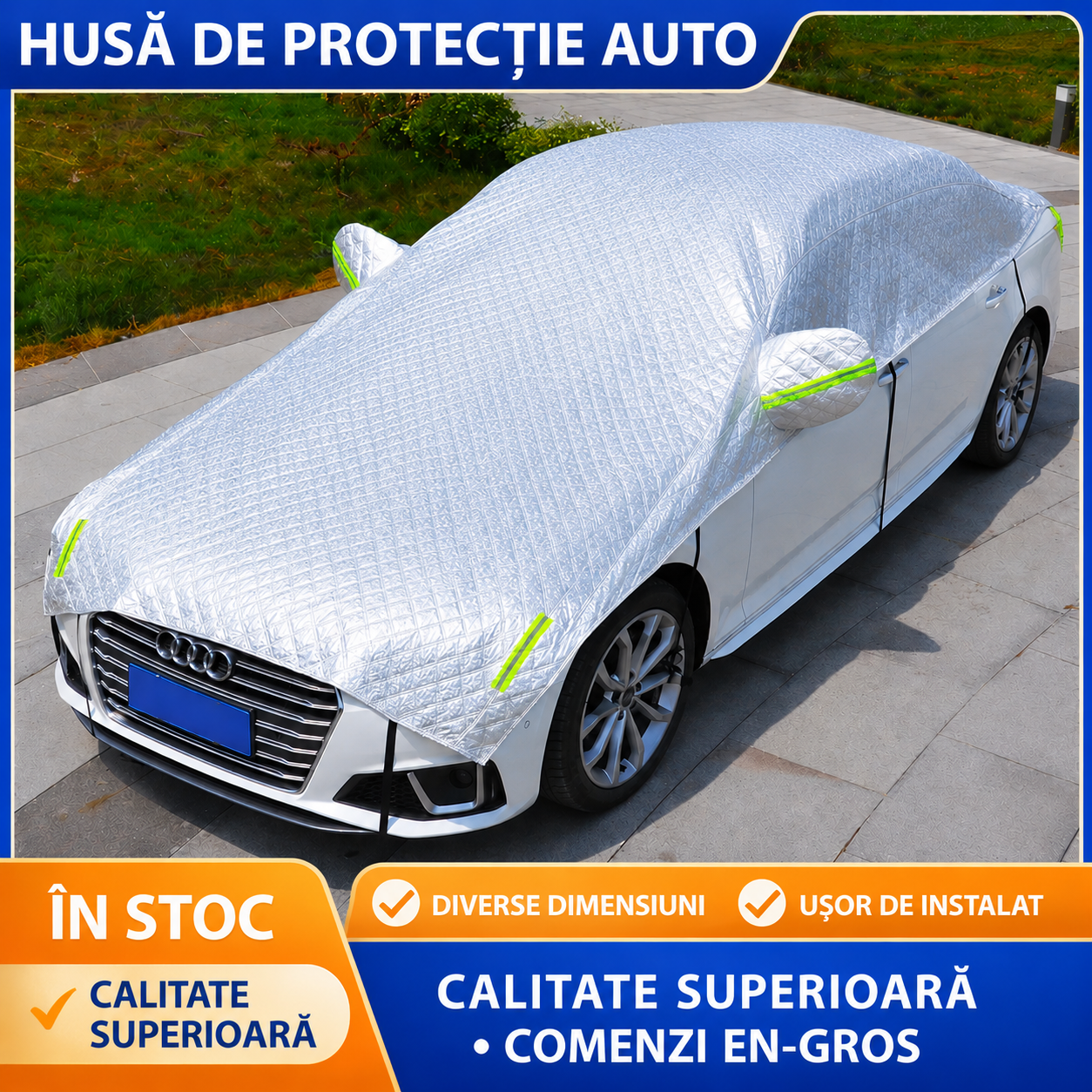CarShield™ – Husa de Protectie pentru Parbriz Auto (Anti-Gheata si Anti-Soare)