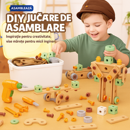 Buildaroo™ – Set Constructie Inteligenta cu 144 Piese si Surubelnita Electrica