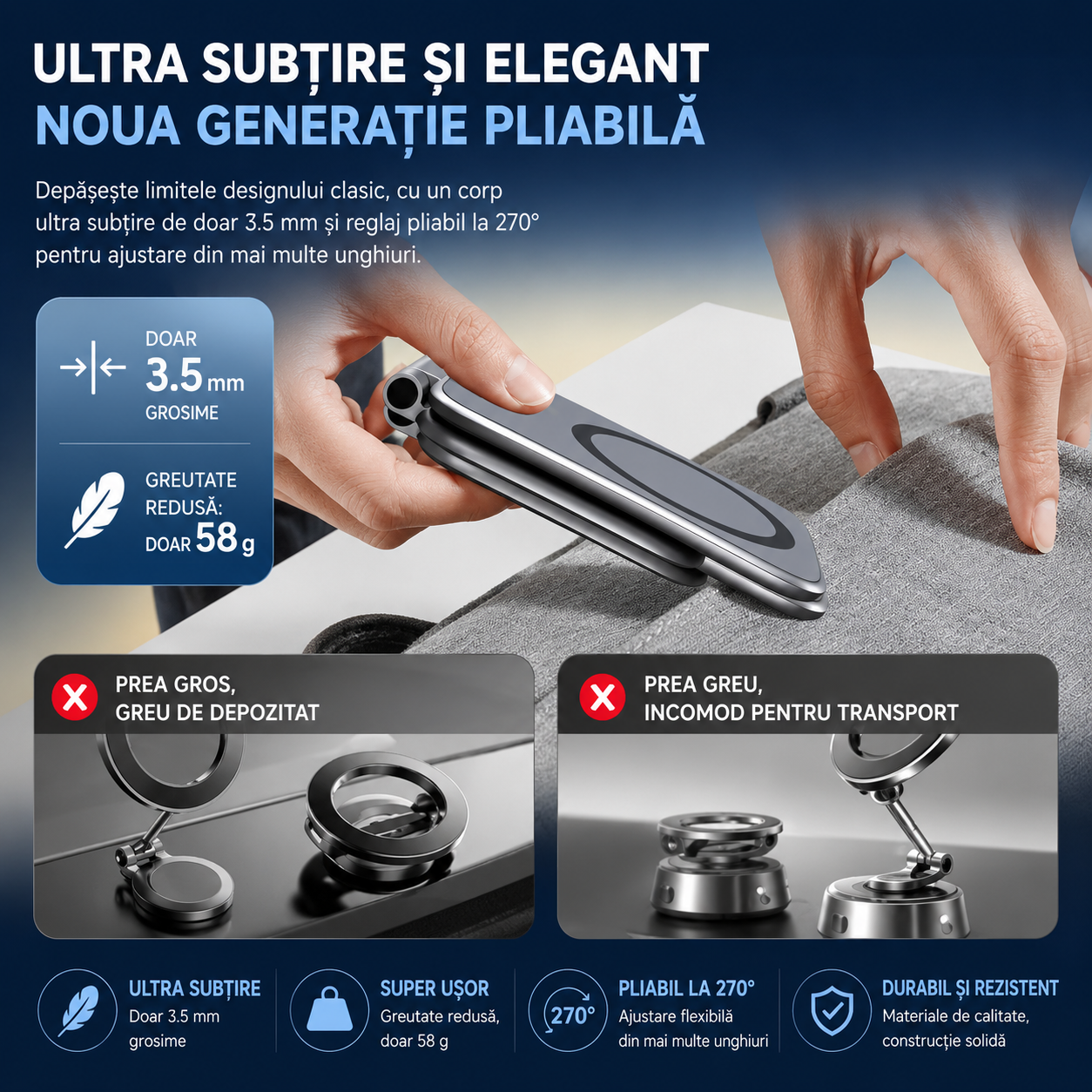 🔥Oferta 1+1!🔥MagFold™ – Suport Magnetic Pliabil pentru Telefon si Tableta