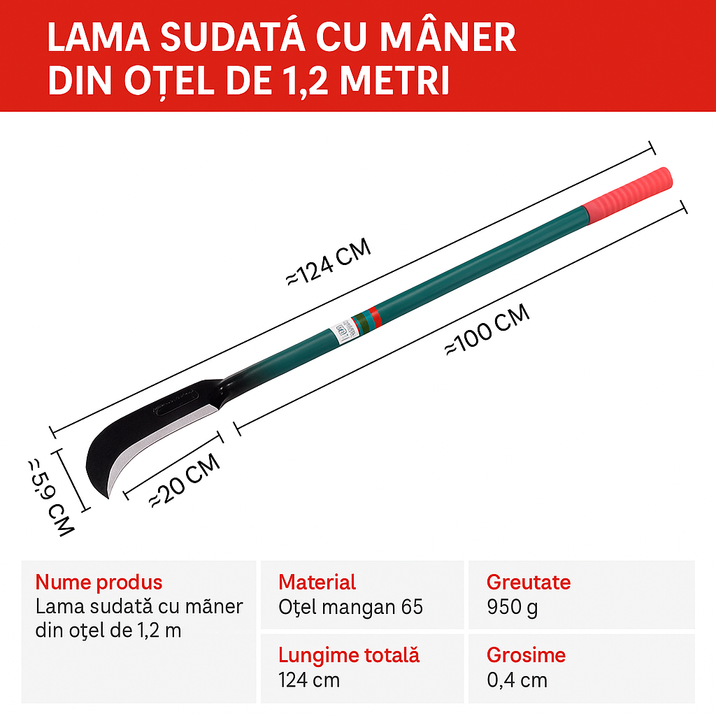 Chopra™ – Unealta agricola lunga pentru arbusti si lemn (125 cm)