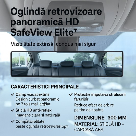 SafeView Elite™ – Oglinda retrovizoare panoramica HD pentru masina