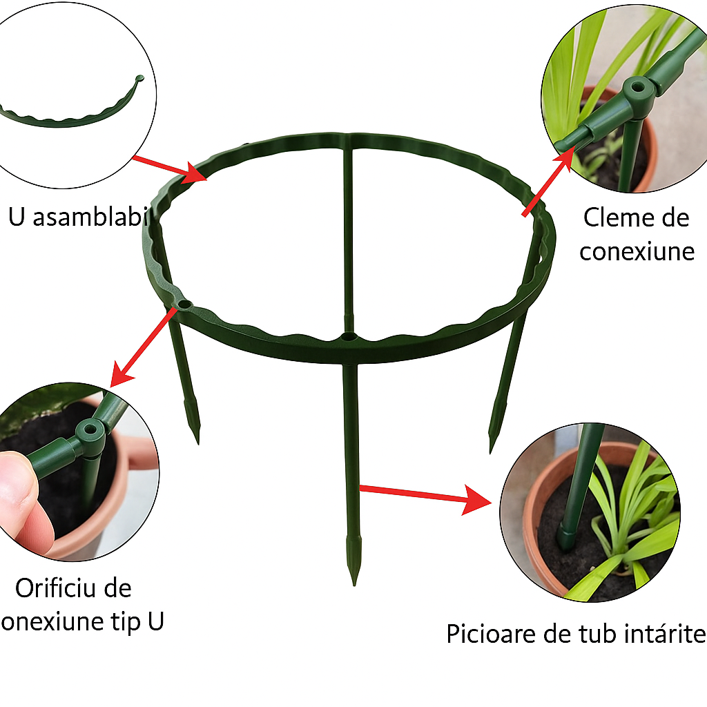 GrowGuard™ – Suporti reglabili pentru plante (5 Bucati)