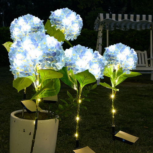 SolarBoom™ - Floare Decorativa cu Iluminare Solara (Model Hortensie cu LED)