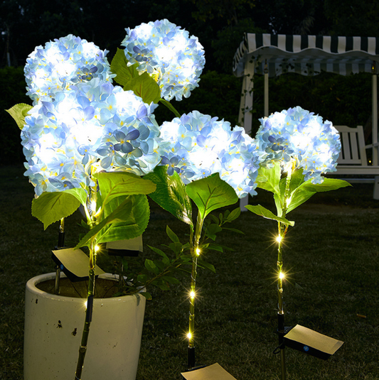 SolarBoom™ - Floare Decorativa cu Iluminare Solara (Model Hortensie cu LED)
