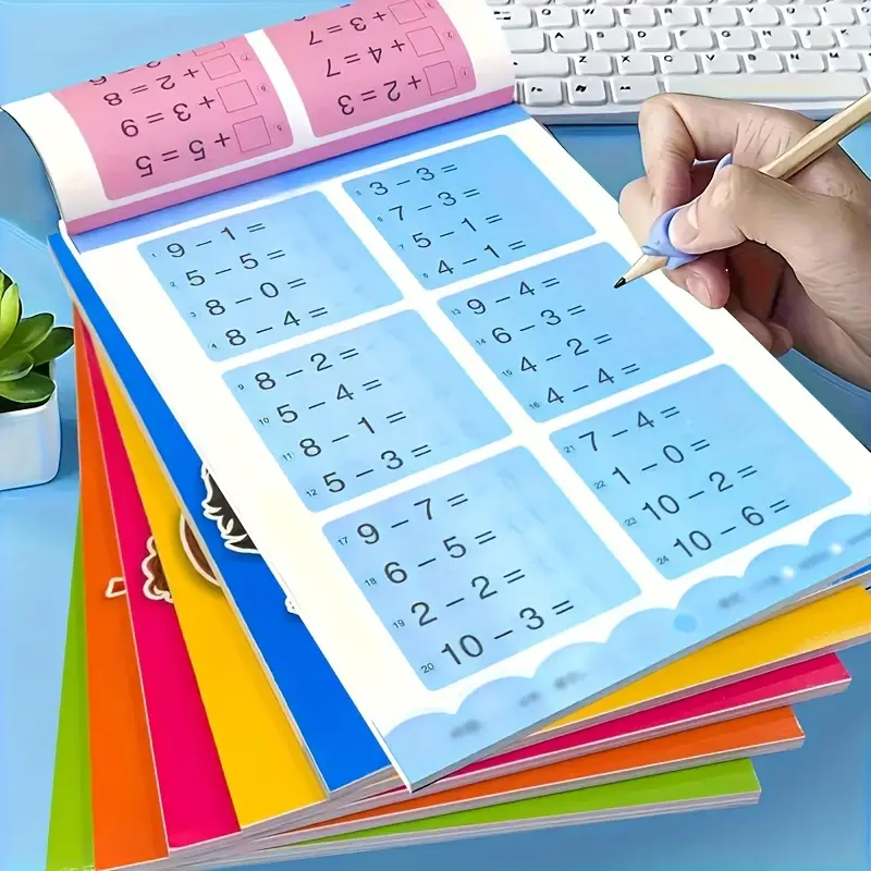 MathMagic™ Set de 2 Caiete de Exercitii pentru Adunare si Scadere - Gradinita si Prescolari