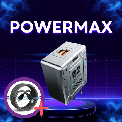 PowerMax™ - Incarcator Super Rapid 4-în-1 de 120W, Compatibil cu Apple și Android + Cablu USB Inclus