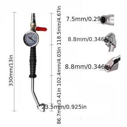 AirPro Gauge™ – Dispozitiv pentru umflare si verificare presiune roti, 0–220 PSI