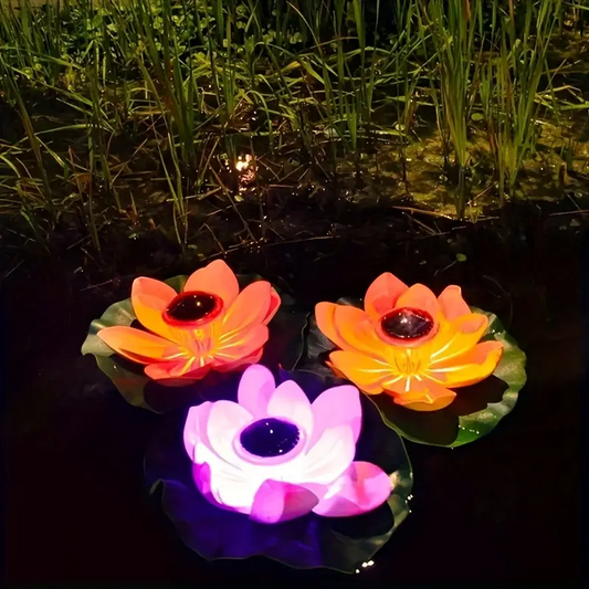 LumiLily™ – Flori Solare Plutitoare cu Iluminare LED pentru Gradina, Iaz sau Fantana
