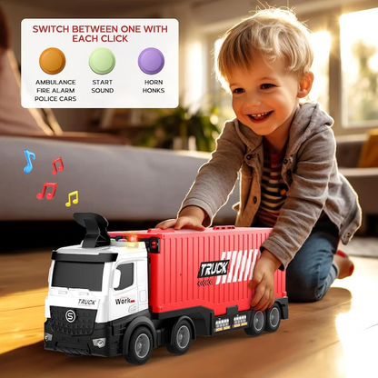 RaceHaul™ – Camion Transformabil 2-in-1 cu Pista de Curse si Parc Auto