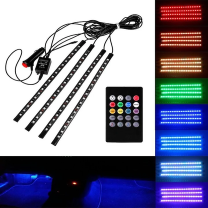 Set banda Auto LED RGB cu Telecomanda (9 Culori)